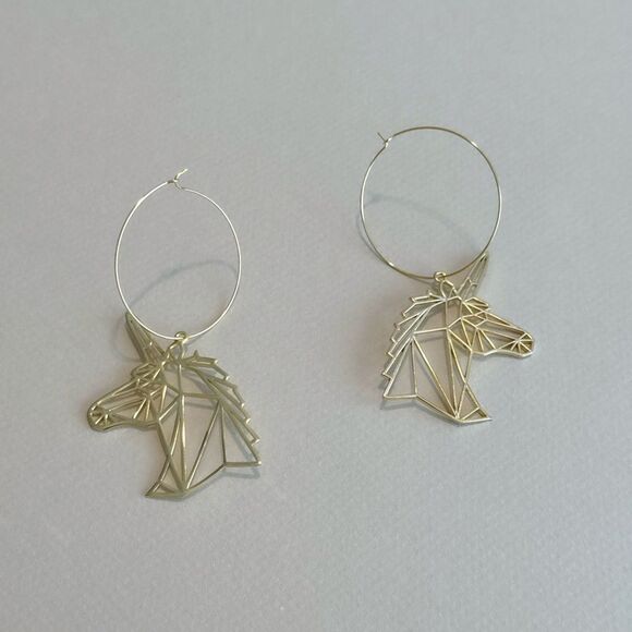 Anthropologie Jewelry - Unicorn hoop Earrings R856